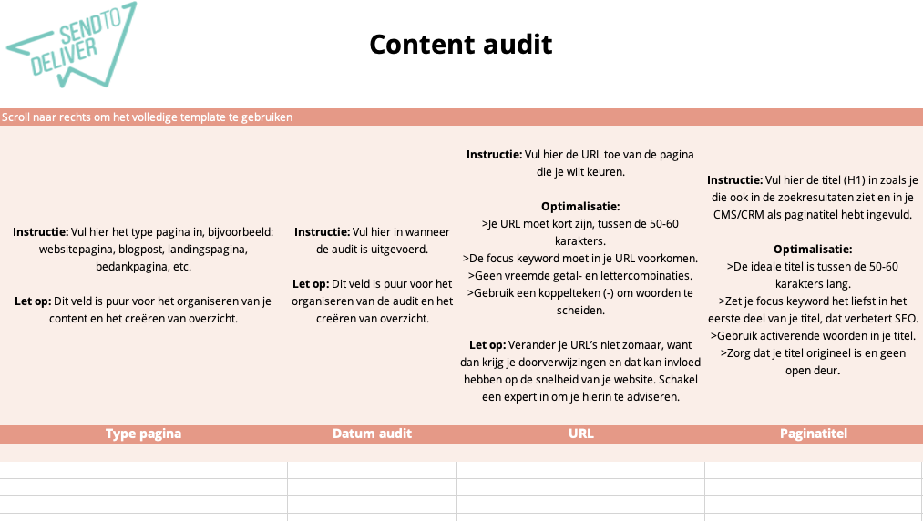 Content audit - sheet 1